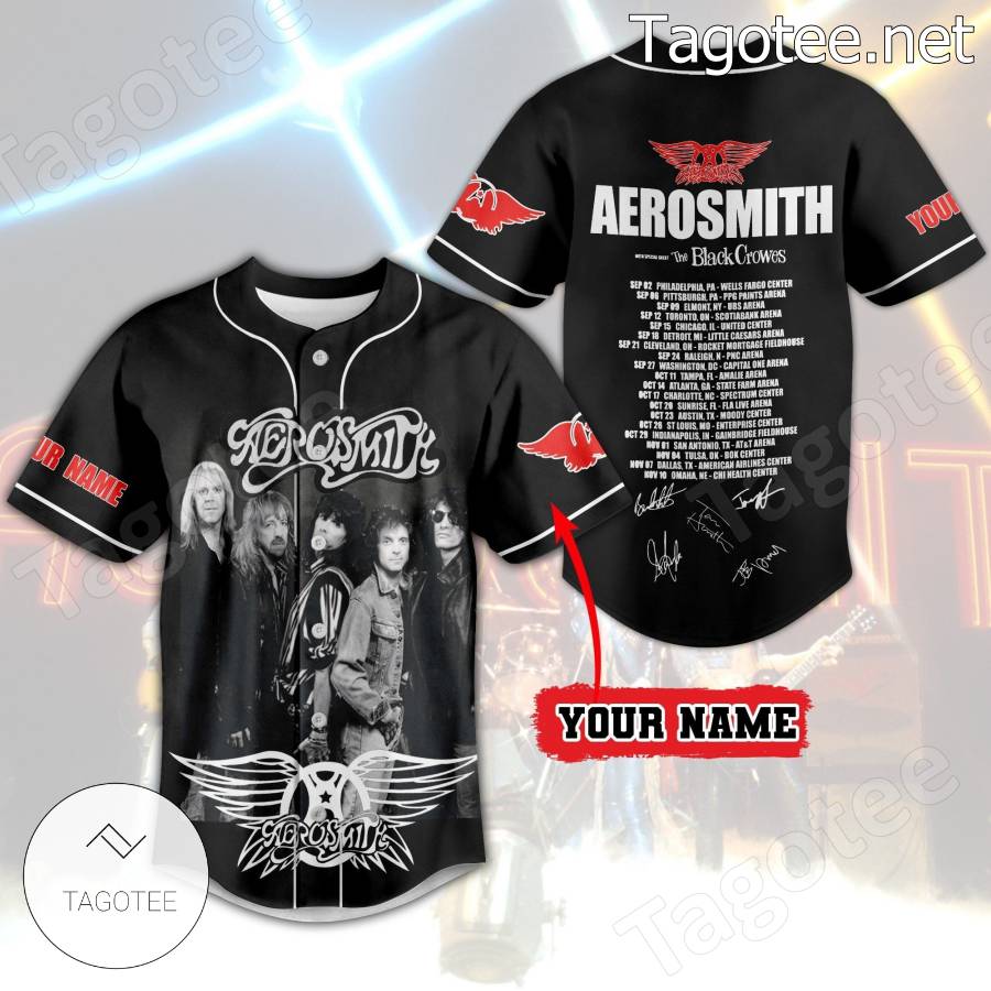 Aerosmith With Special Guest The Black Crowes Signatures Personalized Baseball Jersey