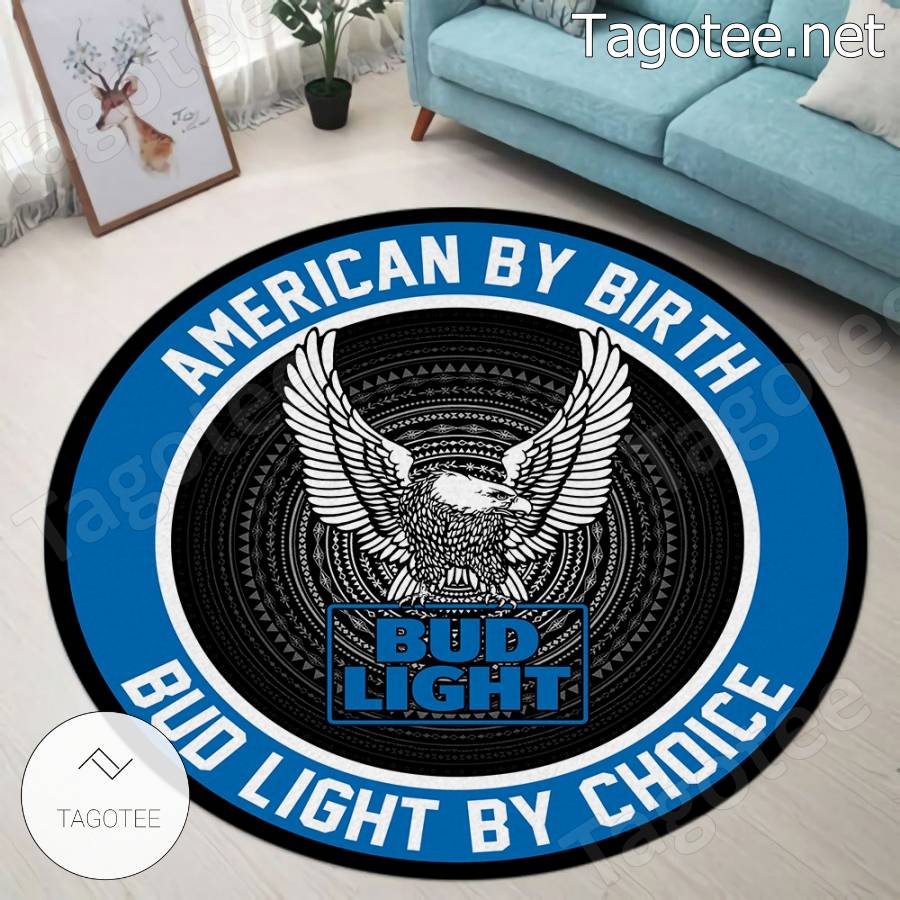 American By Birth Bud Light By Choice Round Rug
