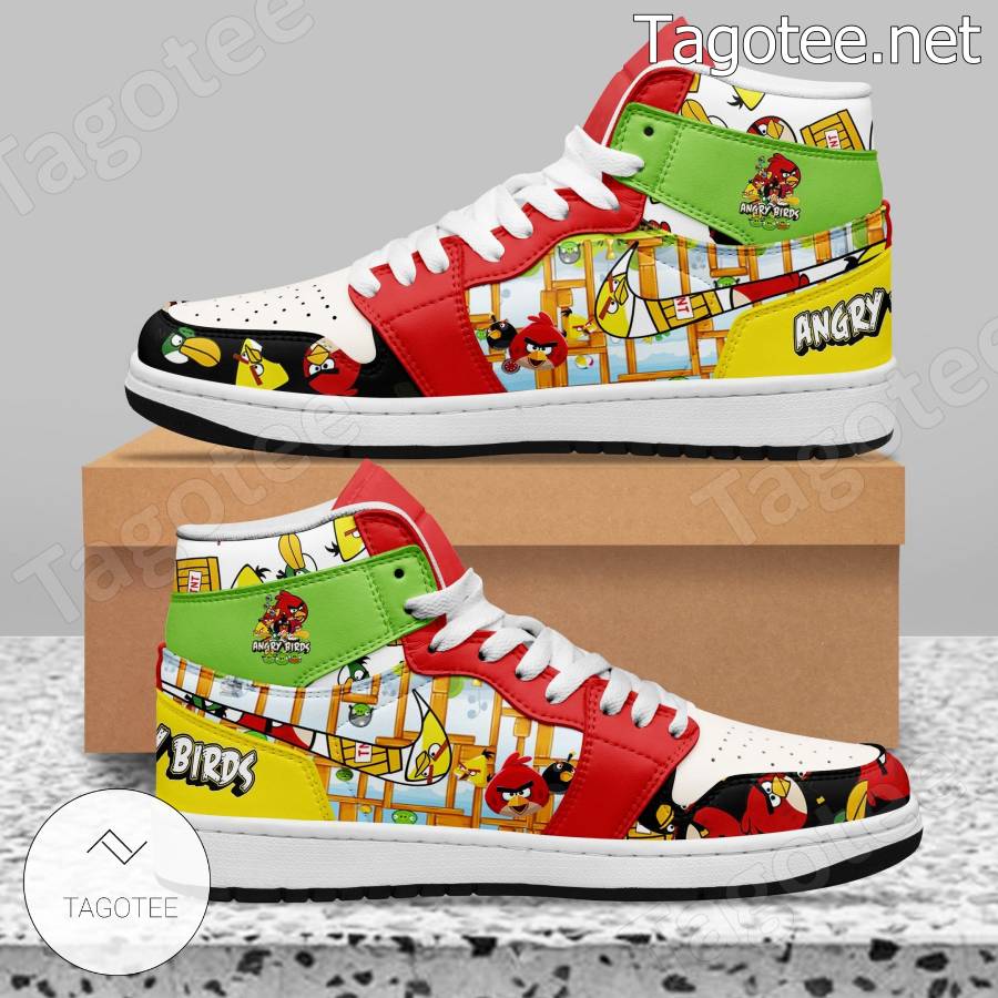 Angry Birds Game Air Jordan High Top Shoes
