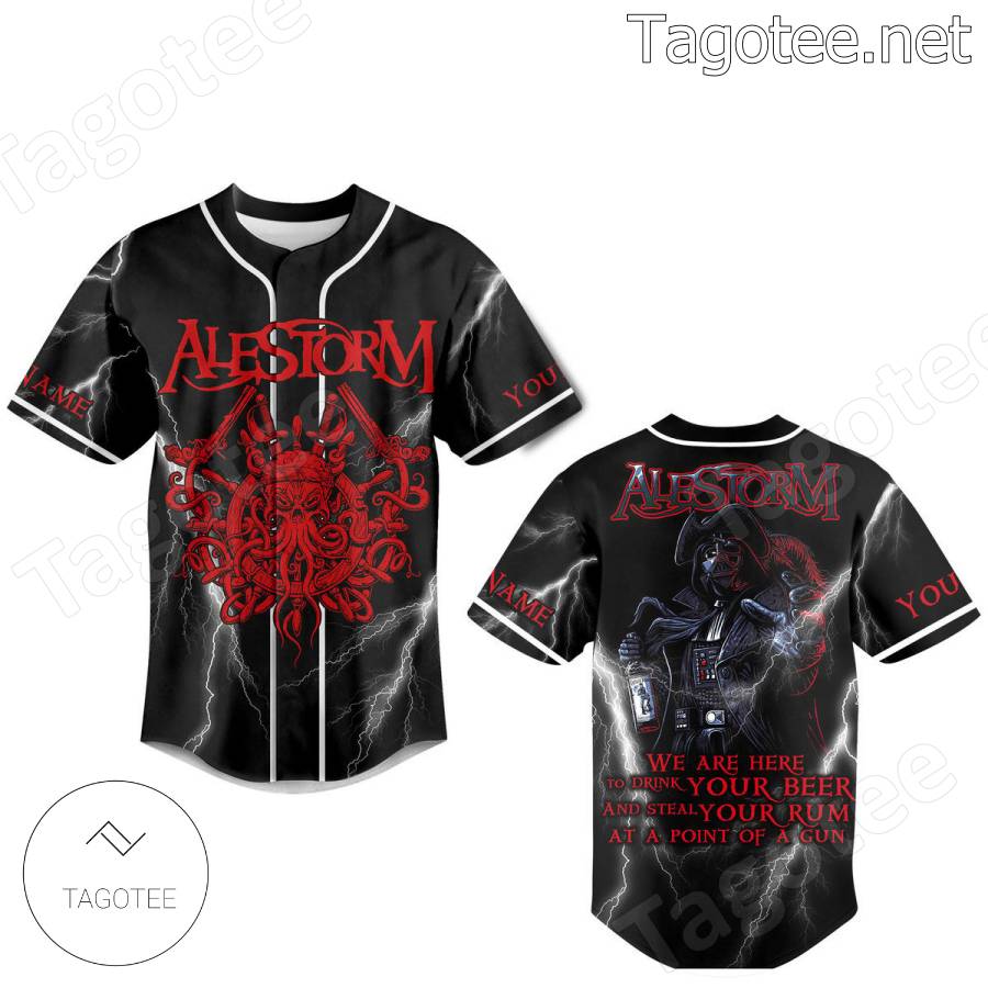 Alestorm We Are Here To Drink Your Beer Personalized Baseball Jersey