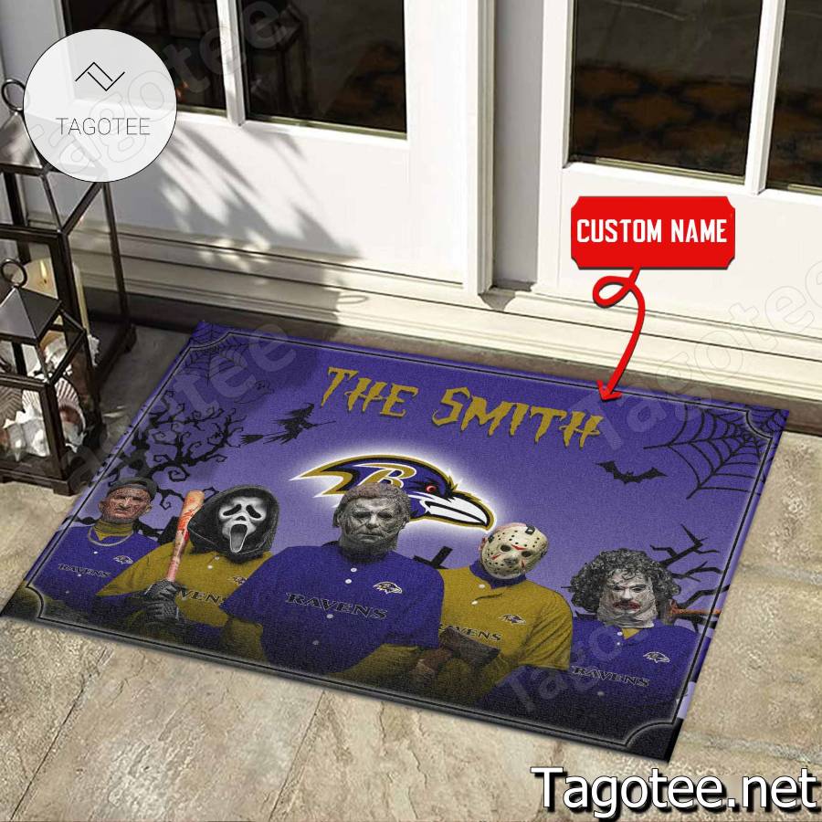 Baltimore Ravens NFL Halloween Doormat a
