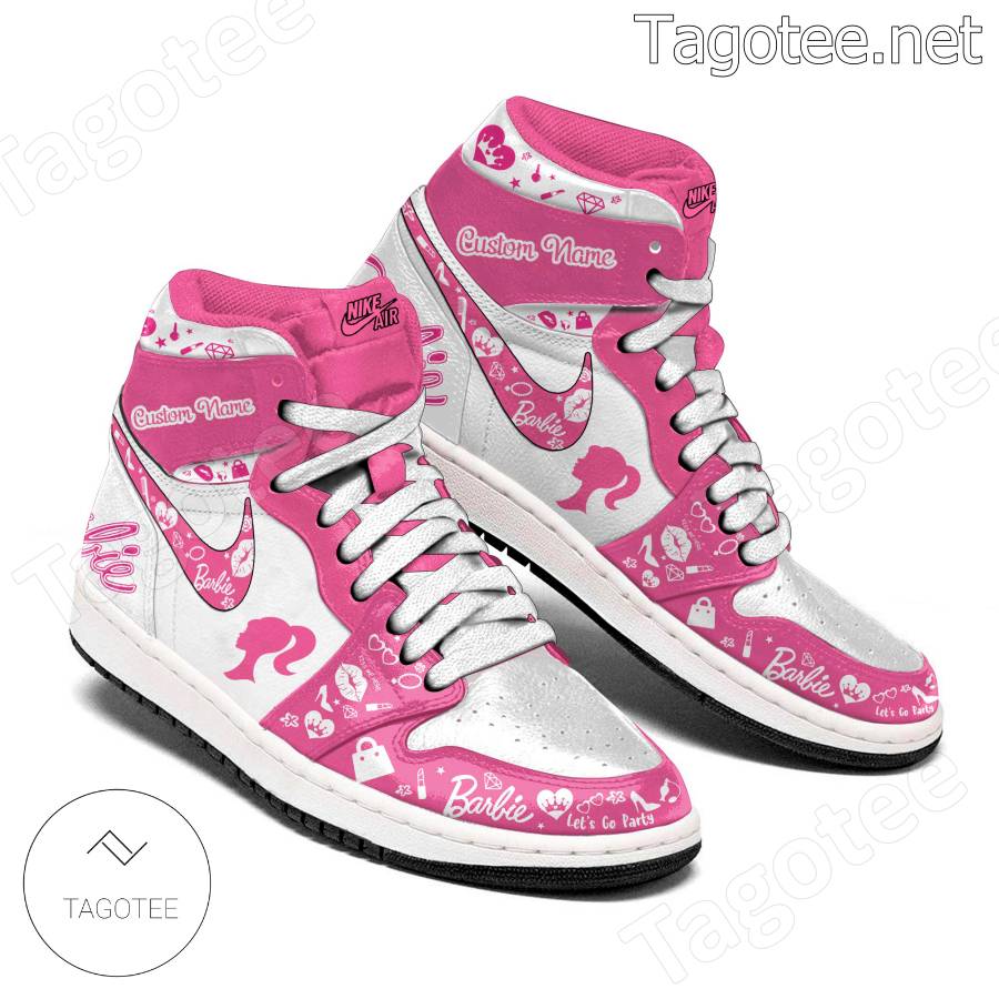 Barbie Pink Pattern Personalized Air Jordan High Top Shoes a
