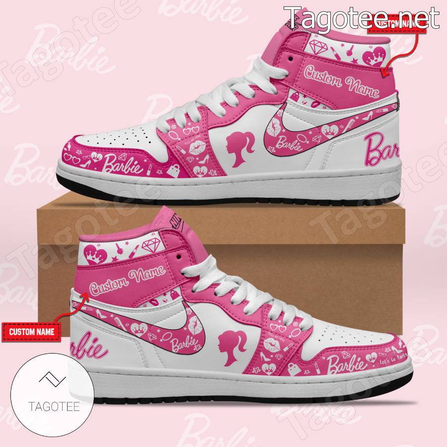 Barbie Pink Pattern Personalized Air Jordan High Top Shoes