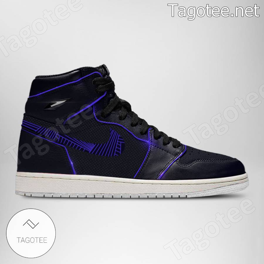 Black Panther Marvel Avengers Outfit Air Jordan High Top Shoes a