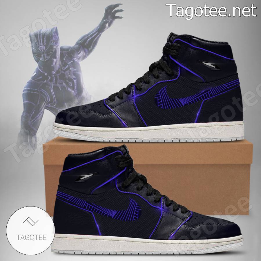 Black Panther Marvel Avengers Outfit Air Jordan High Top Shoes