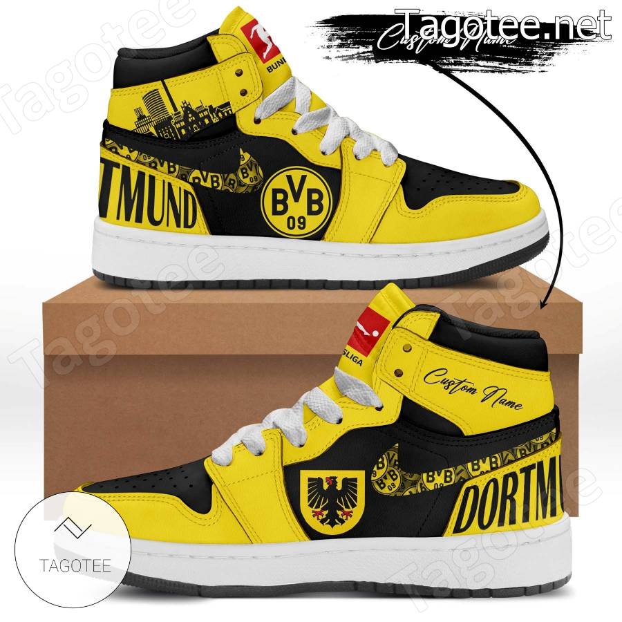 Borussia Dortmund Personalized Air Jordan High Top Shoes