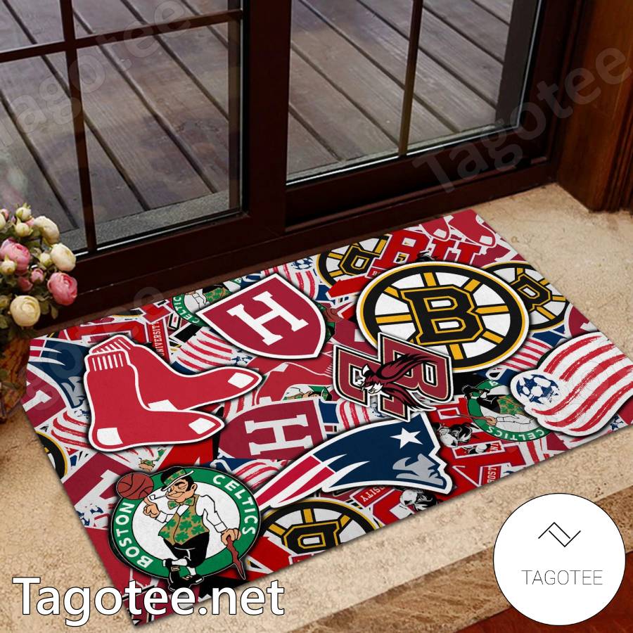 Boston Sport Teams Logo Collection Doormat a