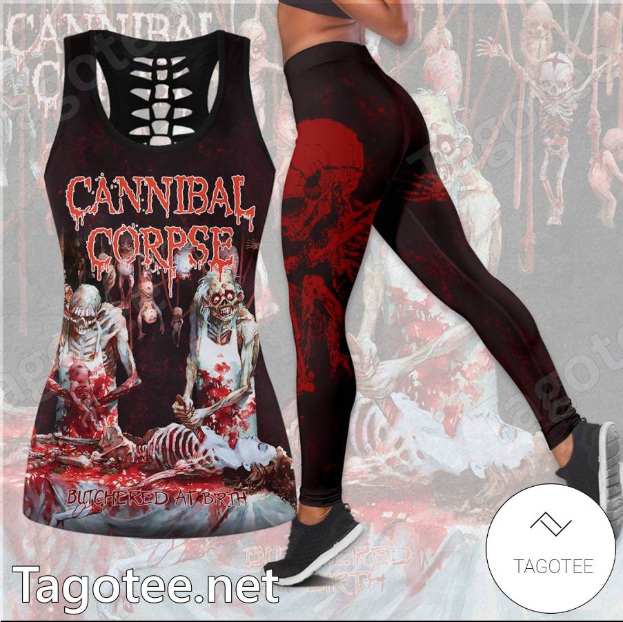 Cannibal Corpse Butchered At Birth Album Cover Tank Top And Leggings