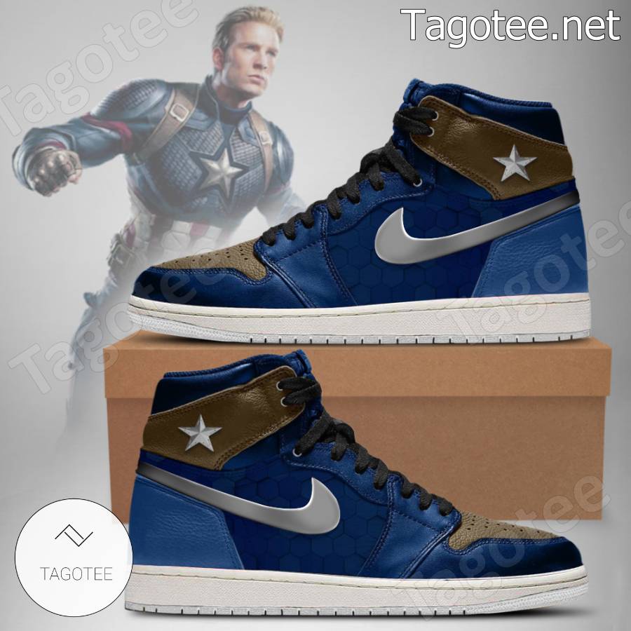 Captain America Marvel Avengers Outfit Air Jordan High Top Shoes
