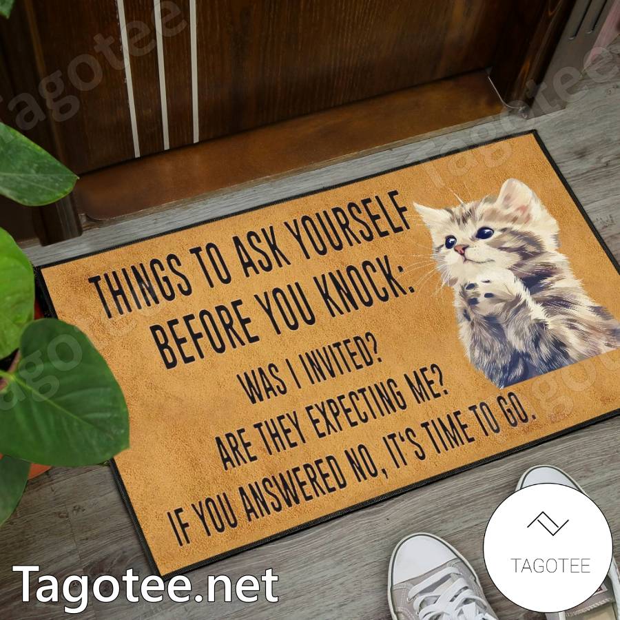 Cat Things To Ask Yourself Before You Knock Doormat