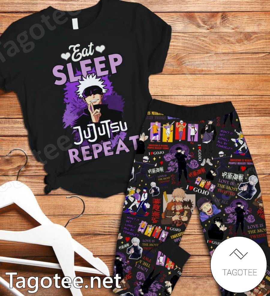 Eat Sleep Jujutsu Repeat Pajamas Set