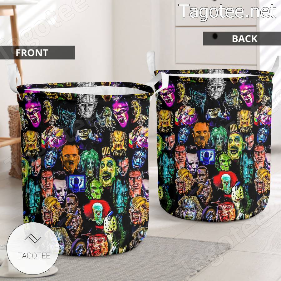 Horror-Movie Characters Face Halloween Laundry Basket