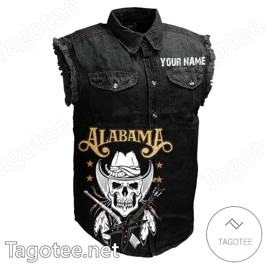 Alabama Rock Band City Personalized Sleeveless Denim Jacket a