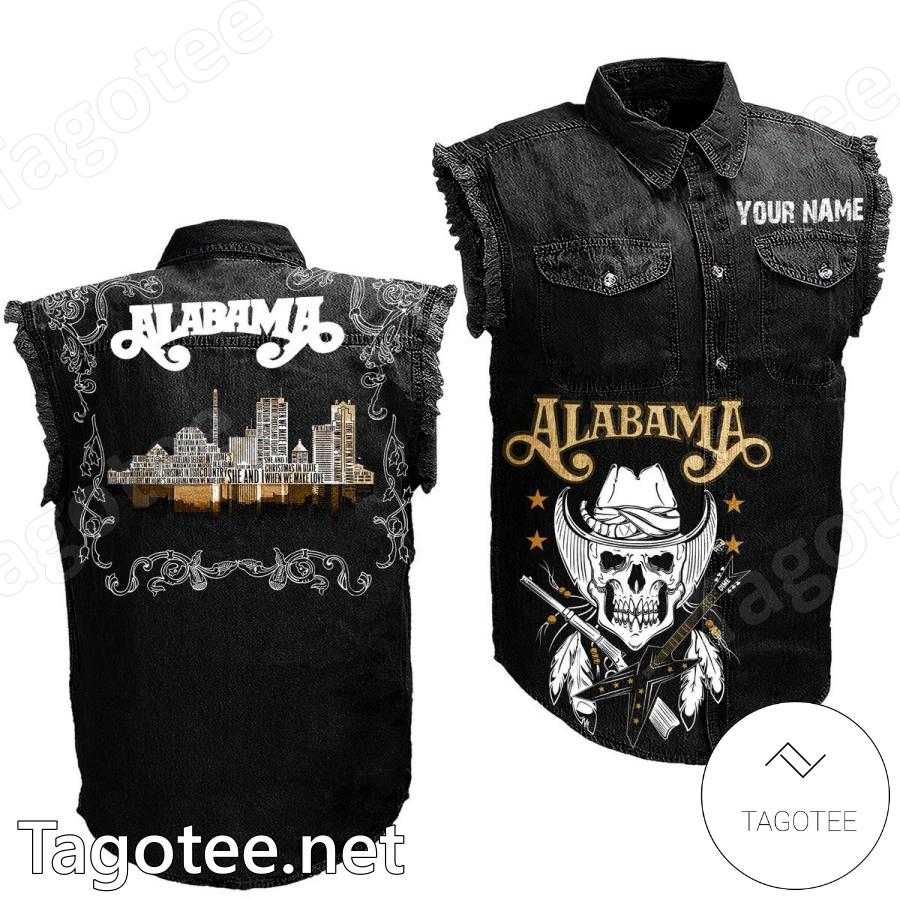 Alabama Rock Band City Personalized Sleeveless Denim Jacket
