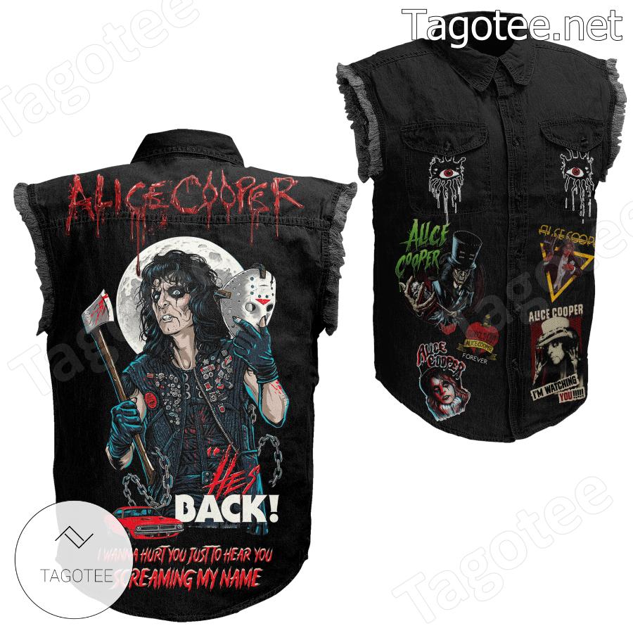 Alice Cooper He's Back Sleeveless Denim Jacket