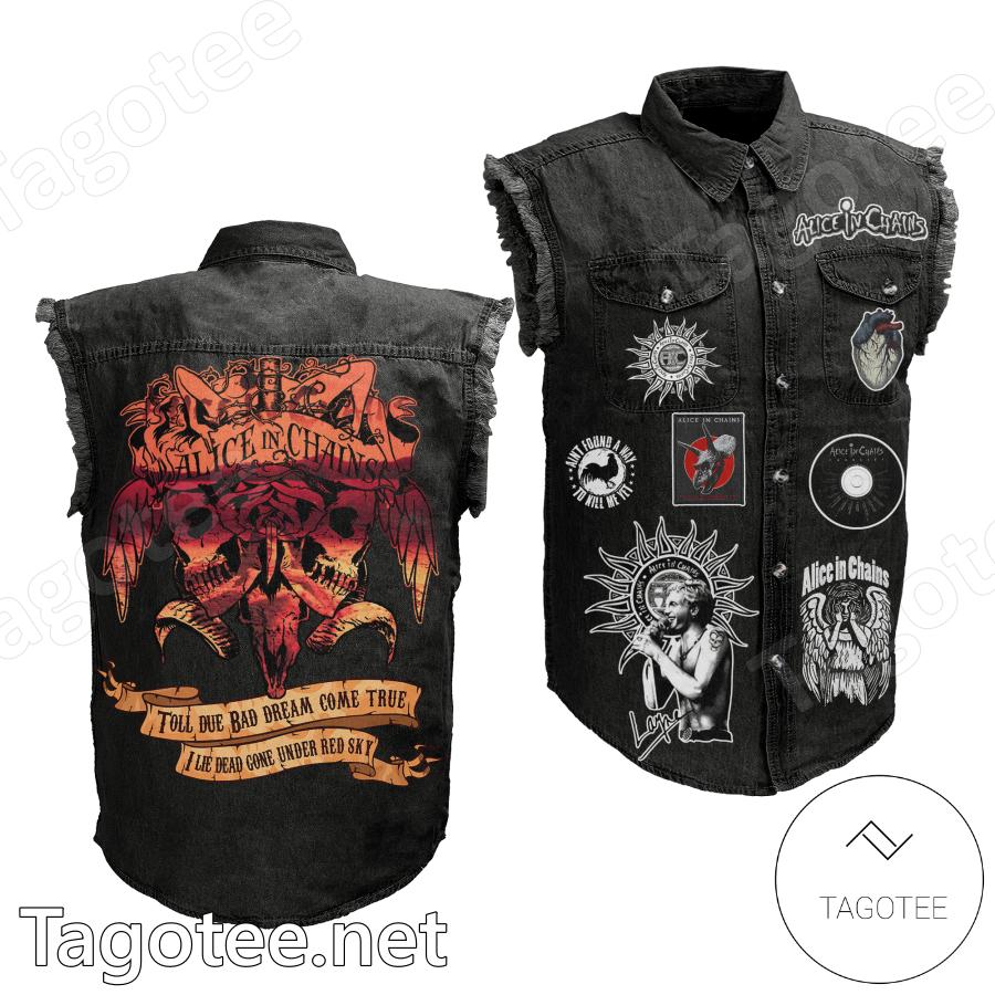 Alice In Chains Toll Due Bad Dream Come True Sleeveless Denim Jacket