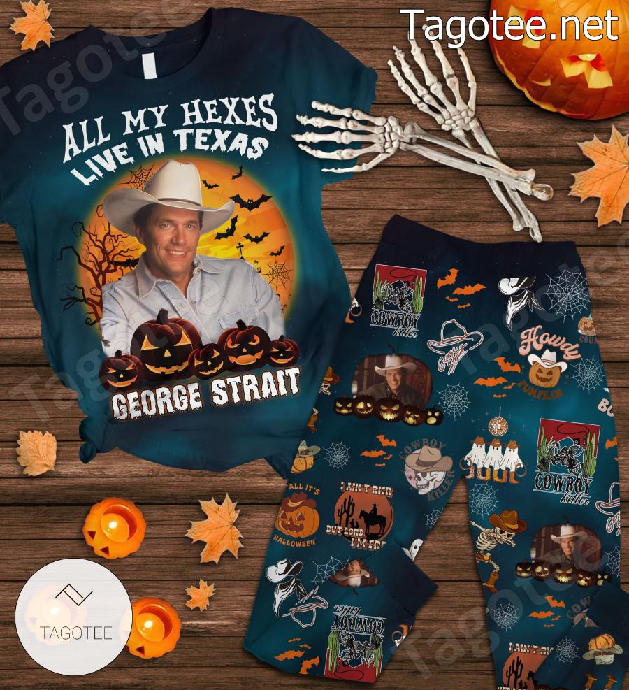 All My Hexes Live In Texas George Strait Halloween Pajamas Set