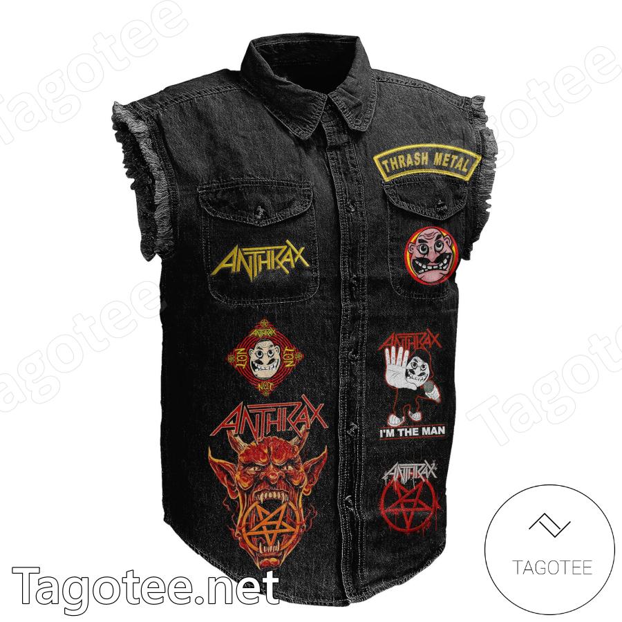 Anthrax We Like To Different And Not Cliche Sleeveless Denim Jacket a