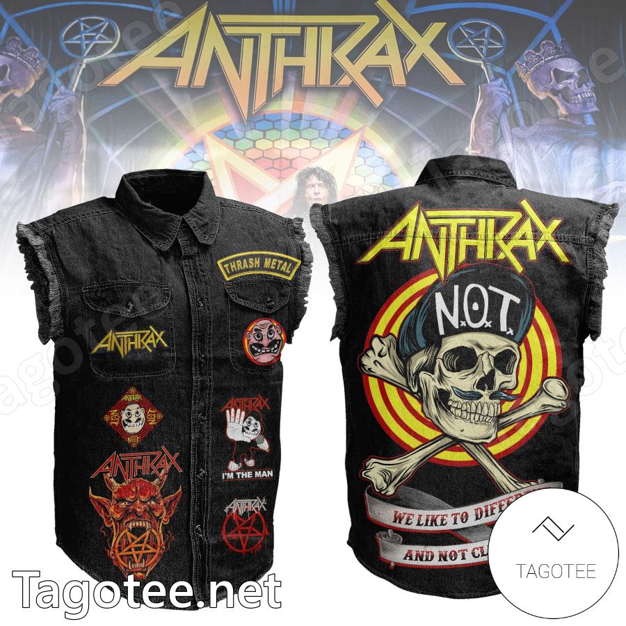 Anthrax We Like To Different And Not Cliche Sleeveless Denim Jacket