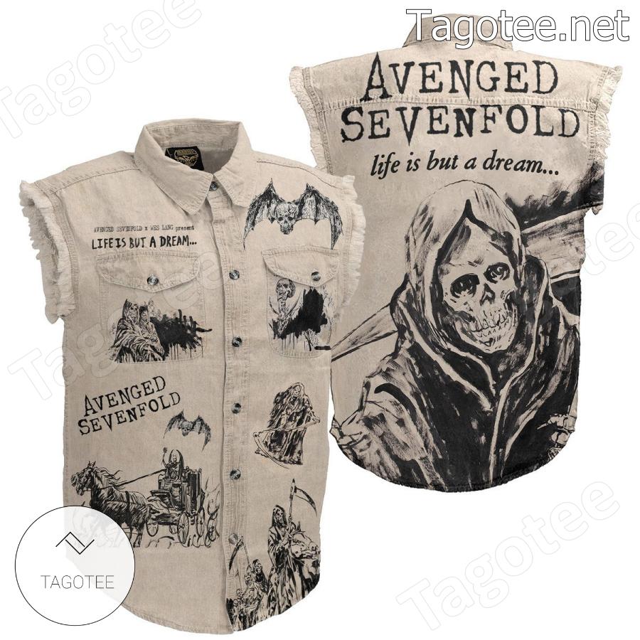 Avenged Sevenfold Life Is But A Dream Sleeveless Denim Jacket