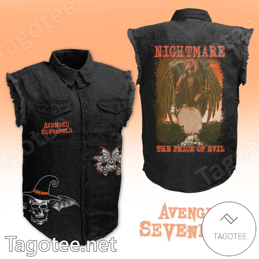 Avenged Sevenfold Nightmare The Price Of Evil Denim Vest Sleeveless Jacket