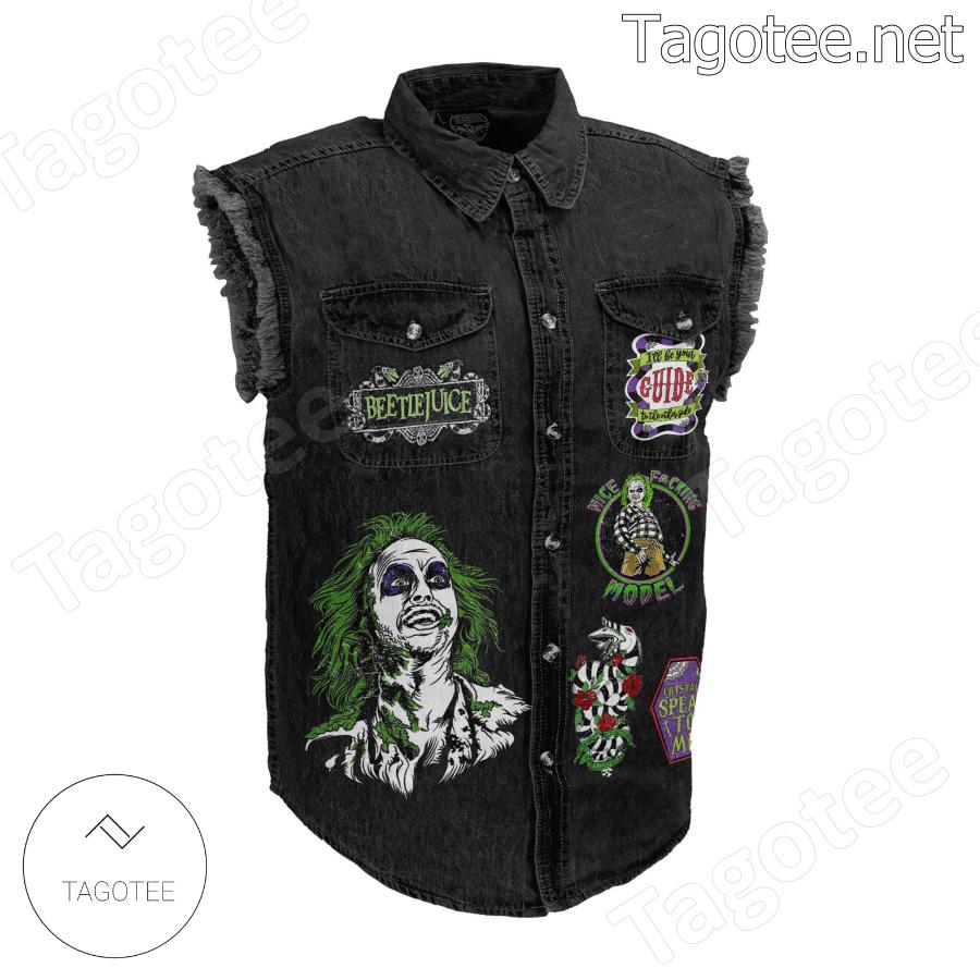Beetlejuice You're The Ghost With The Most Babe Sleeveless Denim Jacket a