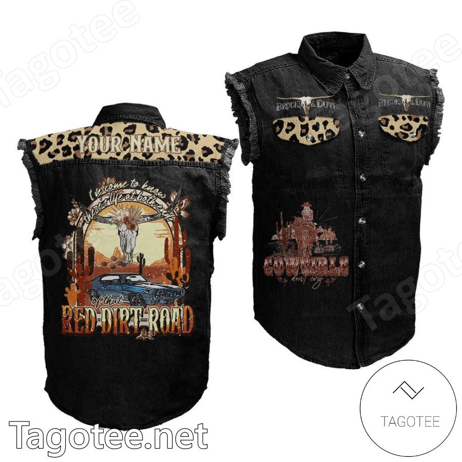 Brooks And Dunn Red Dirt Road Personalized Sleeveless Denim Jacket