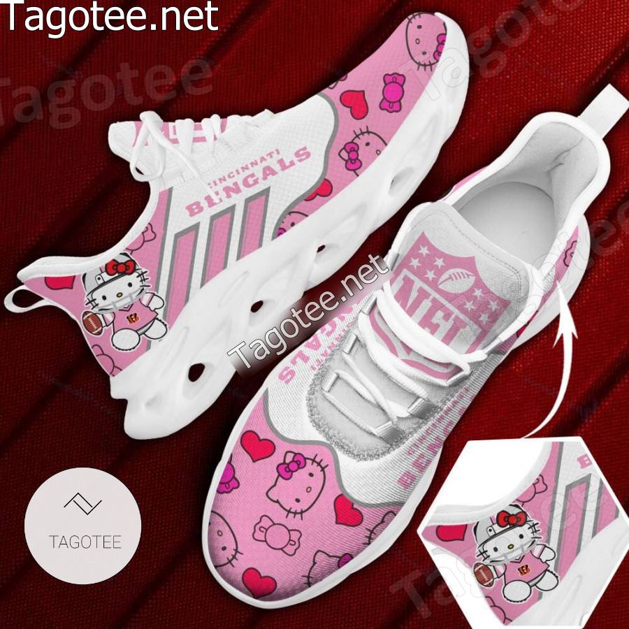 Cincinnati Bengals NFL Hello Kitty Girl Running Sneakers