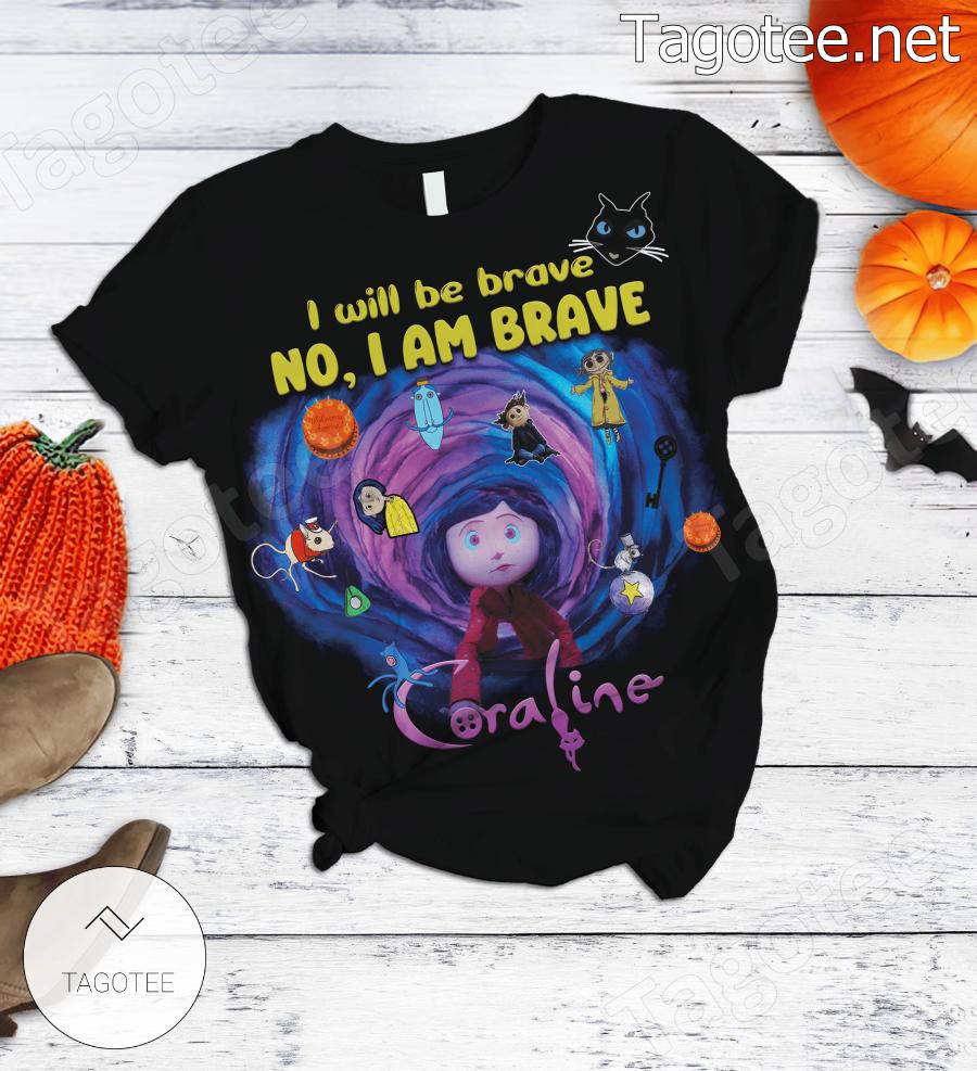 Coraline I Will Be Brave No I Am Brave Pajamas Set a