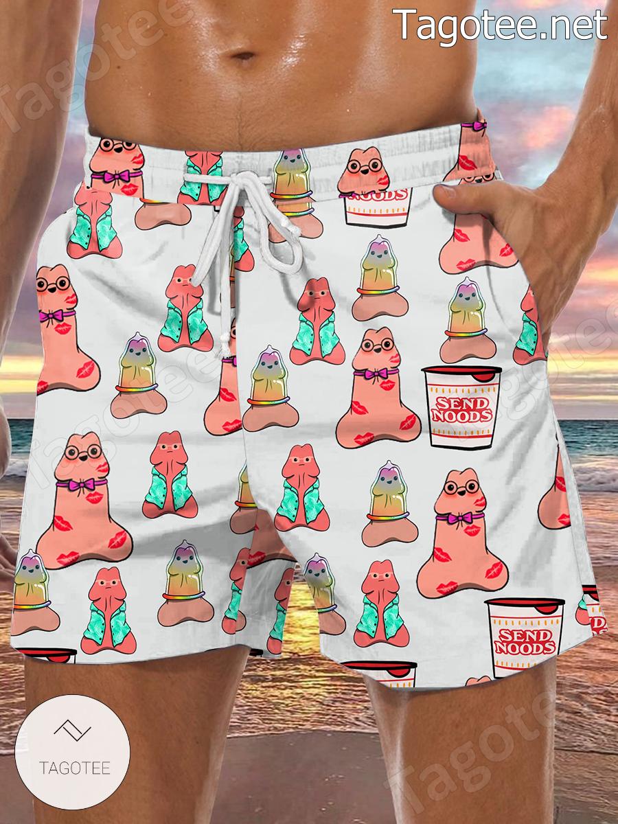 Cute Cocks Kisses Send Noods Dick Beach Shorts