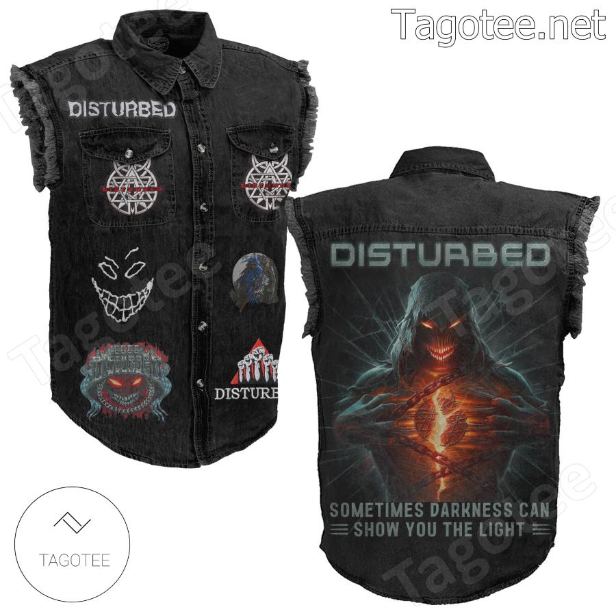 Disturbed Sometimes Darkness Can Show You The Light Sleeveless Jean Jacket