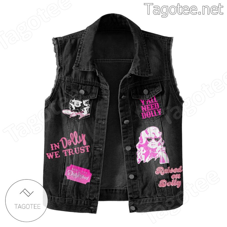 Dolly Parton In Dolly We Trust Denim Vest Jacket a
