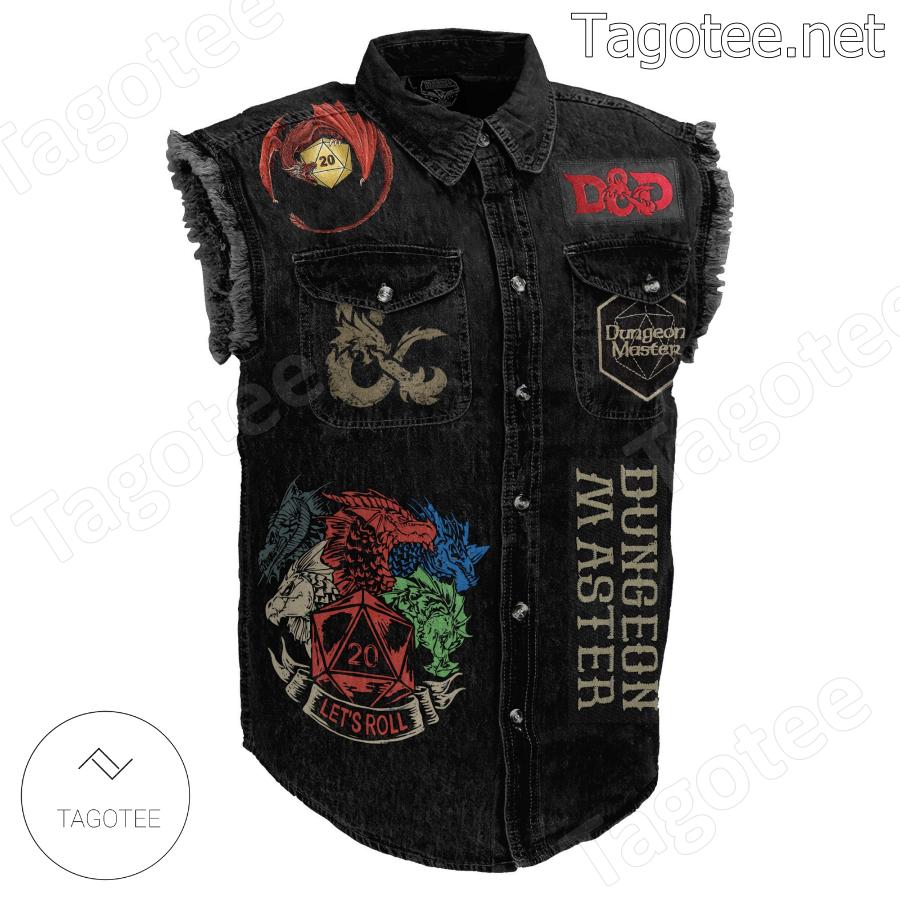 Dungeons And Dragons Roll High Or Die Sleeveless Denim Jacket a