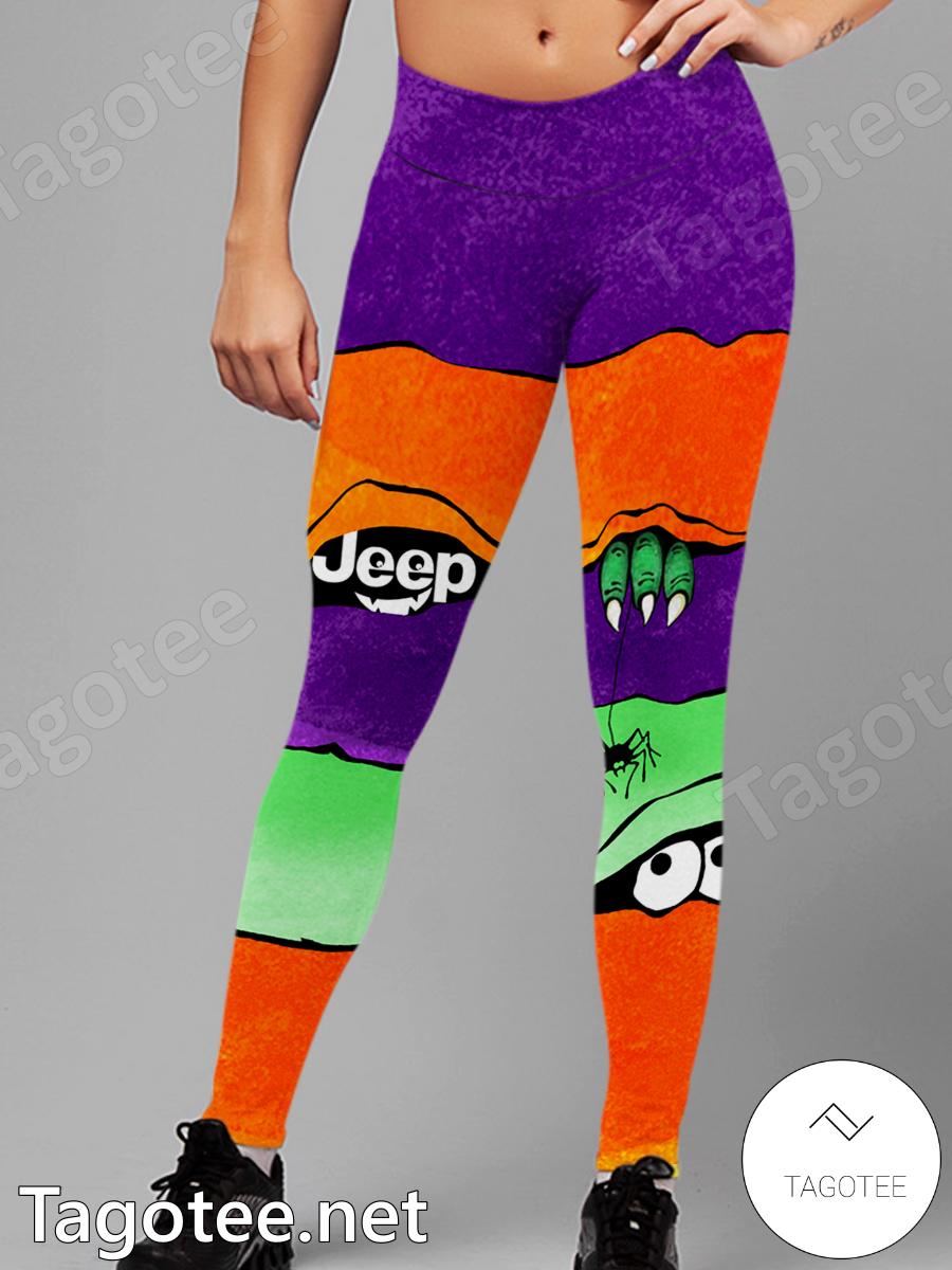 Halloween Jeep Monster Peeking Out Hoodie And Leggings a
