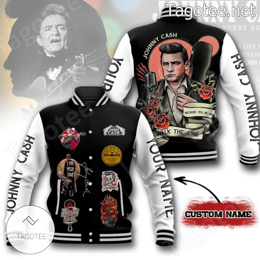 Johnny Cash I Walk The Line Personalized Baseball Jacket