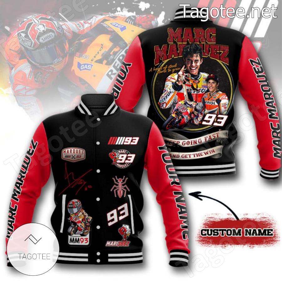 Marc Marquez 93 A Heart Of Steel Starts To Grow Personalized Baseball Jacket