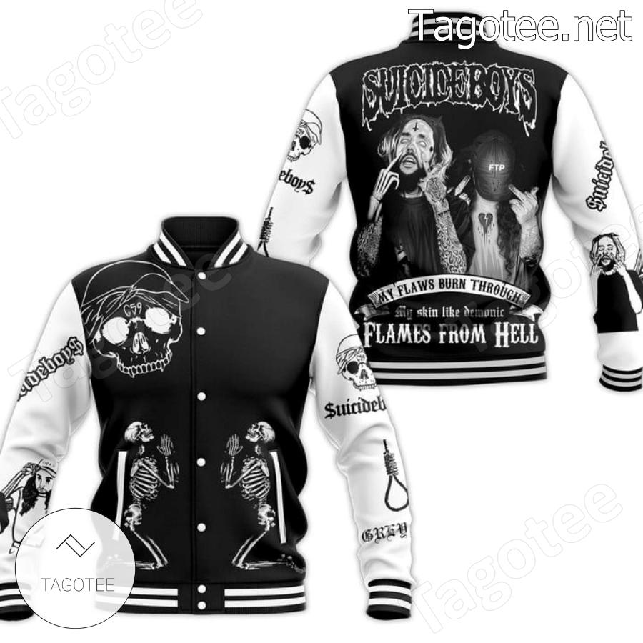 Suicideboy Flames From Hell Baseball Jacket