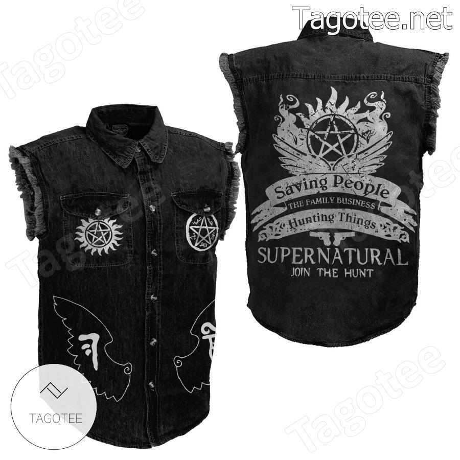 Supernatural Join The Hunt Sleeveless Denim Jacket