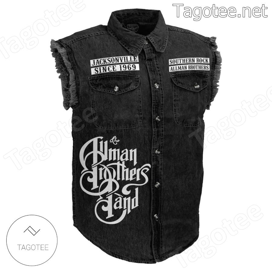 The Allman Brothers Band Great Southern Sleeveless Denim Jacket a