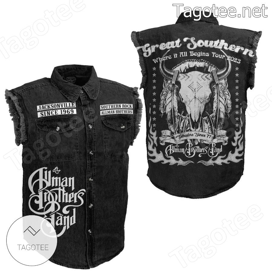 The Allman Brothers Band Great Southern Sleeveless Denim Jacket