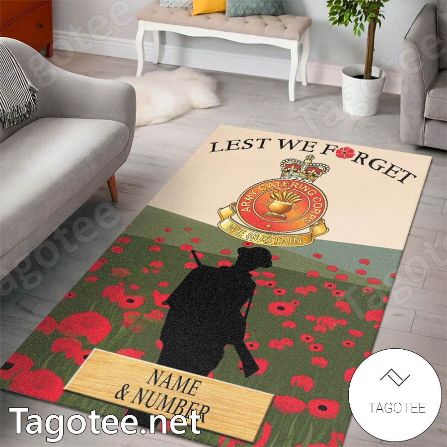 Army Catering Corps Let's We Forget Personalized Rug