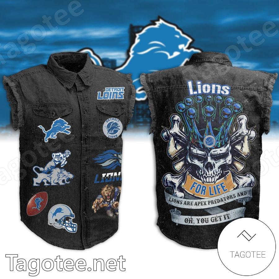 Detroit Lions For Life Lions Are Apex Predators Sleeveless Denim Jacket