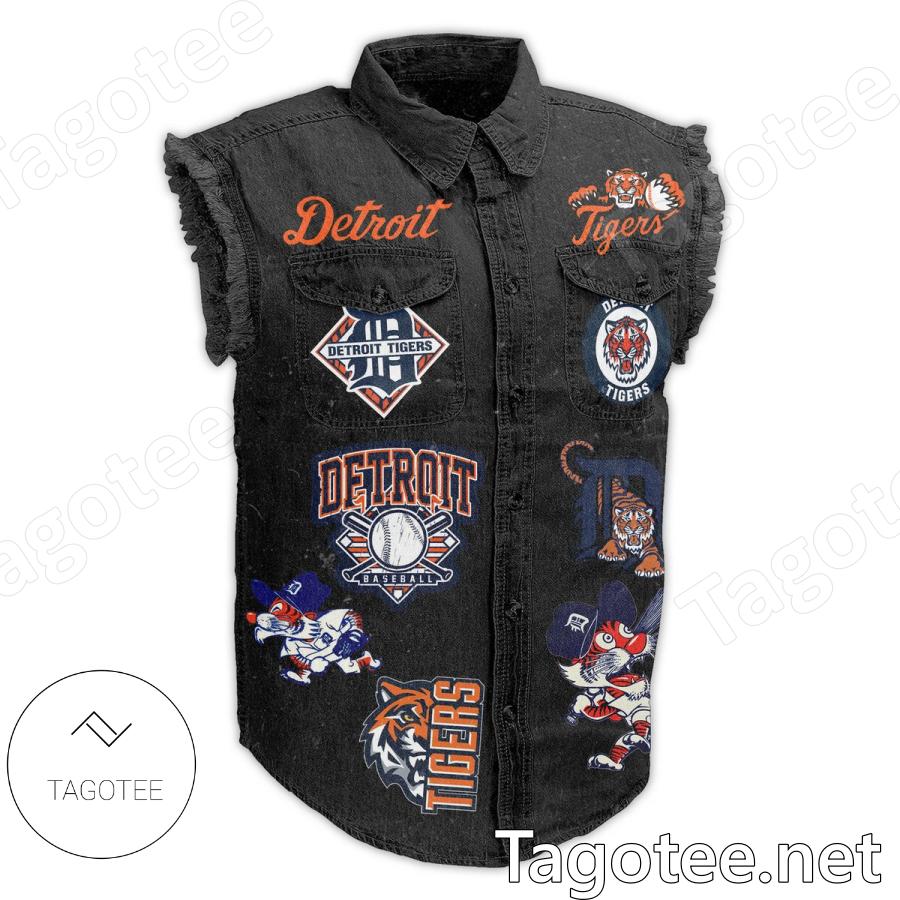 Detroit Tigers It's Never Dull It's Always Smokey Sleeveless Denim Jacket a