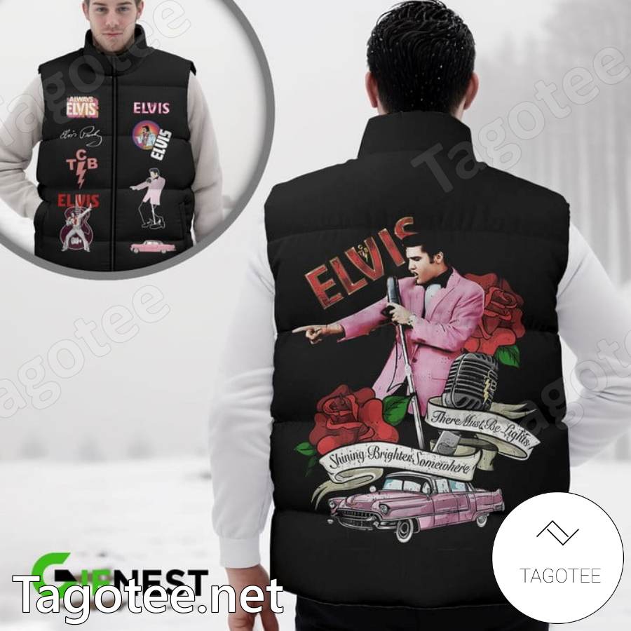 Elvis Presley There Must Be Light Shining Brighter Somewhere Puffer Vest a