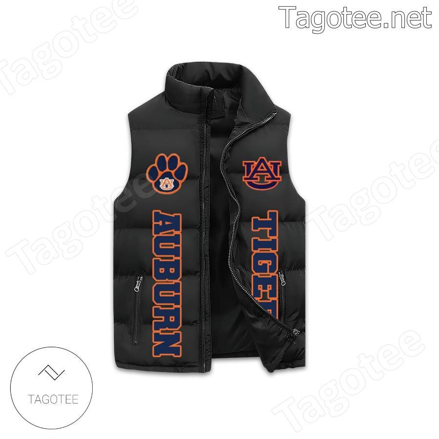 Auburn Tigers All Auburn All Orange I Believe In Auburn And Love It Puffer Vest a