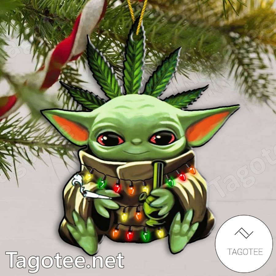 Baby Yoda Weed Ornament a