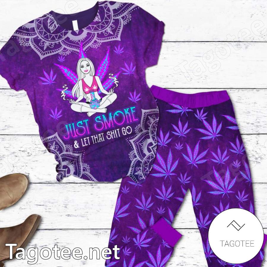Barbie Just Smoke And Let That Shit Go Purple Mandala Pajamas Set
