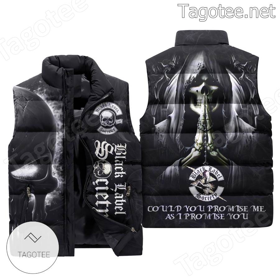Black Label Society Skull Could You Promise Me As I Promise You Puffer Vest
