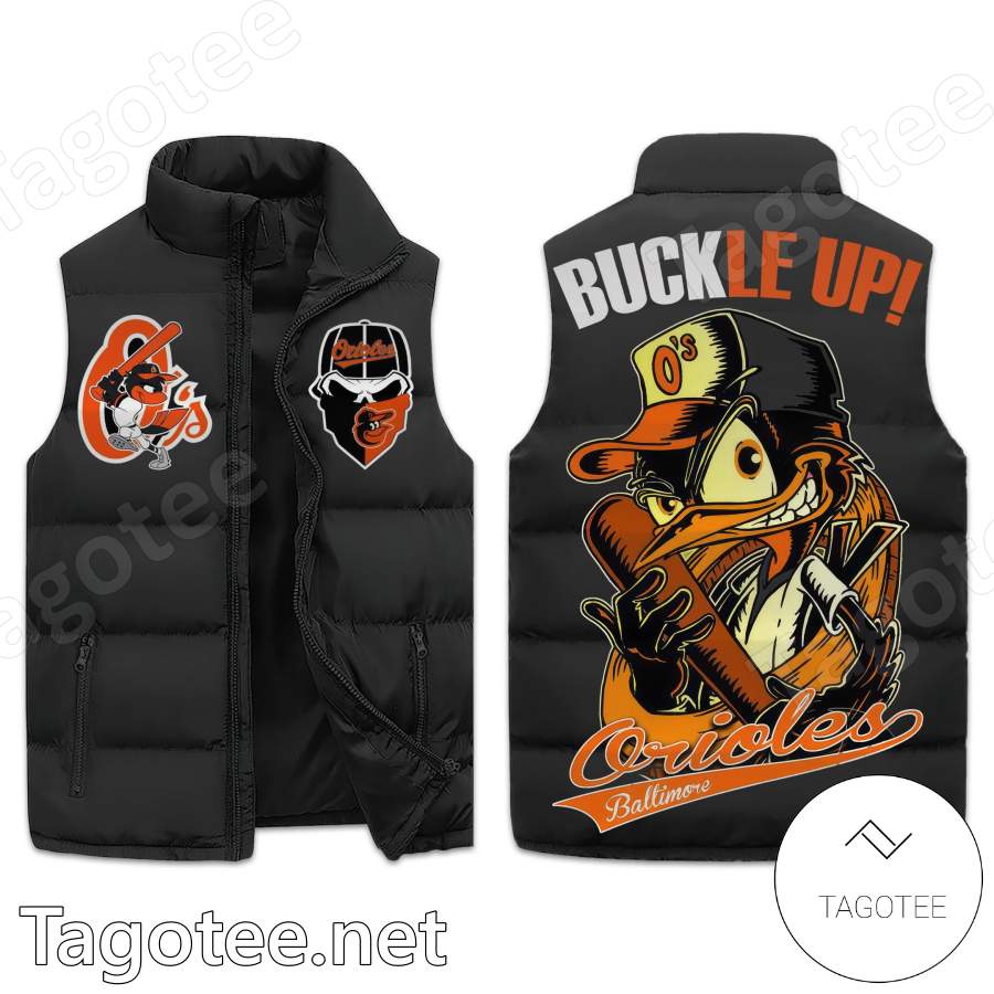 Buckle Up Baltimore Orioles Men's Sleeveless Puffer Jacket