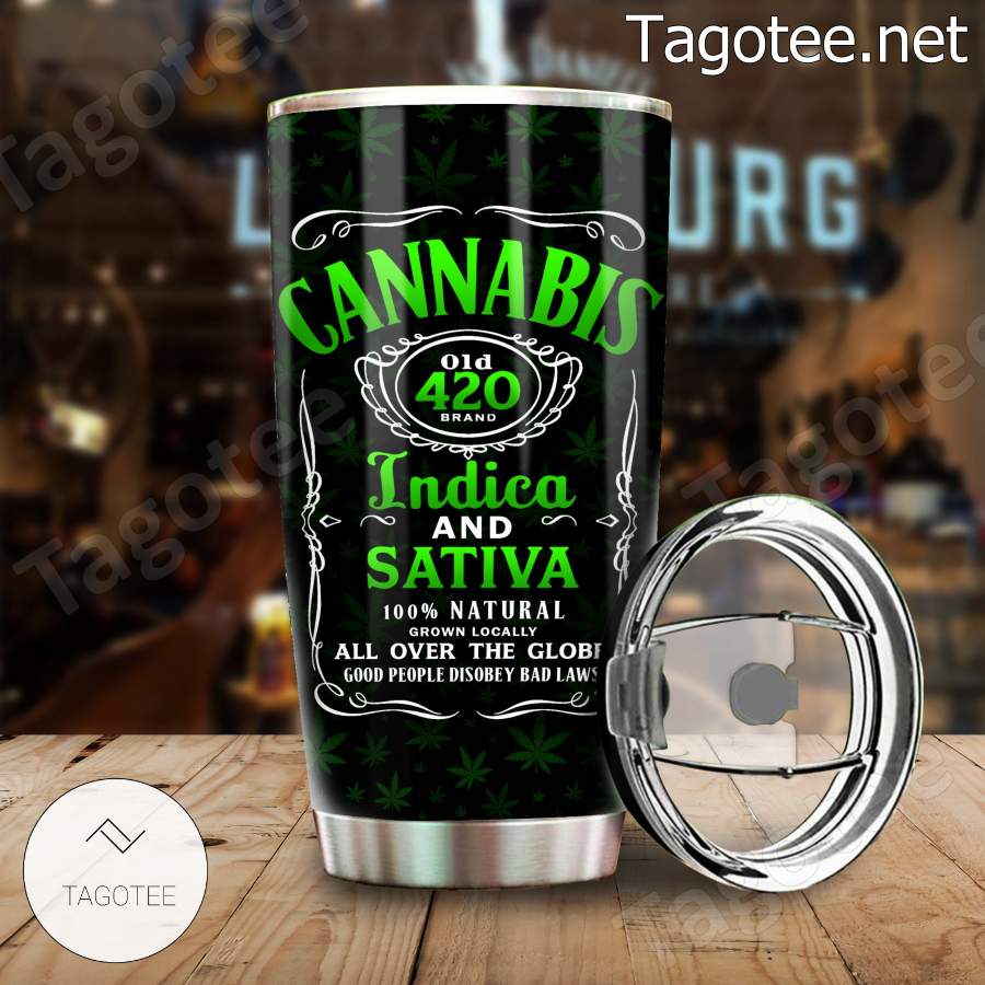 Cannabis Old 420 Brand Indica And Sativa Tumbler a